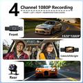 9728D Dash Cam WiFi a 4 lenti 1080P con visione notturna - Nero