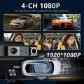 9728D Dash Cam WiFi a 4 lenti 1080P con visione notturna - Nero
