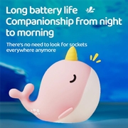 A044 Narwhal Luce notturna in silicone - Controllo a sfioramento, USB-C - Rosa