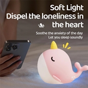 A044 Narwhal Luce notturna in silicone - Controllo a sfioramento, USB-C - Rosa
