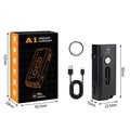 Torcia Mini LED A1 da 5W - 580lm, IP66, USB-C, clip magnetica - Nera