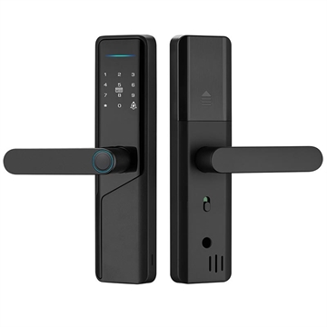 Serratura intelligente per porta con impronta digitale WiFi A1 Tuya con password dinamiche e NFC - Nero