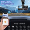 Videocamera da cruscotto A16 a 3 canali - 1080p anteriore, 720p abitacolo/posteriore, Wi-Fi, sensore G - Nero