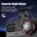 Videocamera da cruscotto A16 a 3 canali - 1080p anteriore, 720p abitacolo/posteriore, Wi-Fi, sensore G - Nero