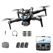 A168 Drone RC senza spazzole con doppia telecamera 8K, flusso ottico - Nero