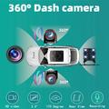 Videocamera da cruscotto A36 a 4 canali - 1080p, Wi-Fi, schermo IPS da 3", registrazione notturna - Nero