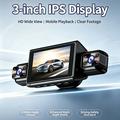 Videocamera da cruscotto A36 a 4 canali - 1080p, Wi-Fi, schermo IPS da 3", registrazione notturna - Nero