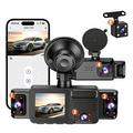 Dash cam A52 a 5 canali, 2K, con connessione Wi-Fi, monitoraggio durante la sosta e visione notturna - Nera