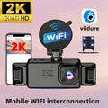 Dash cam A52 a 5 canali, 2K, con connessione Wi-Fi, monitoraggio durante la sosta e visione notturna - Nera