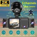 Dash cam A52 a 5 canali, 2K, con connessione Wi-Fi, monitoraggio durante la sosta e visione notturna - Nera
