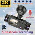 Dash cam A52 a 5 canali, 2K, con connessione Wi-Fi, monitoraggio durante la sosta e visione notturna - Nera
