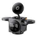 Caricabatterie wireless magnetico 3 in 1 A8 con sveglia e luce notturna - Nero