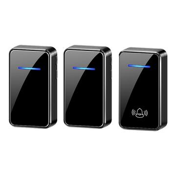 Campanello wireless alimentato via USB A80 con 2 ricevitori - nero