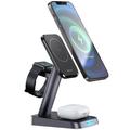 ACEFAST E3 3-in-1 Magnetic Wireless Charging Station Dock Stand Phone Earphone Watch Charger Bracket per iPhone 12/13/14/15