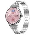 Orologio smart da donna AK107 con cinturino in acciaio con strass