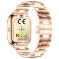Smartwatch da donna AK108 da 1.82" con cinturino in strass - Oro rosa