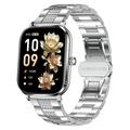 AK108 Smartwatch da donna da 1.82" con cinturino in strass - Argento