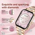 AK108 Smartwatch da donna da 1.82" con cinturino in strass - Argento