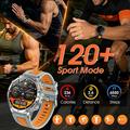 Orologio smart AK122 da 1.7" - Chiamate Bluetooth, frequenza cardiaca, SpO2, IP68 - Nero / Arancione
