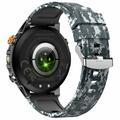 Orologio smart AK122 da 1.7" - Chiamate Bluetooth, frequenza cardiaca, SpO2, IP68 - Mimetico blu