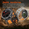 Orologio smart AK122 da 1.7" - Chiamate Bluetooth, frequenza cardiaca, SpO2, IP68 - Mimetico verde