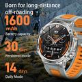 Orologio smart AK125 da 1.7" - Chiamate Bluetooth, frequenza cardiaca, SpO2, torcia, IP68 - Nero / Arancione