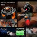 Smartwatch sportivo AK86 con monitoraggio della frequenza cardiaca e dell\'ossigeno nel sangue - Cinturino in acciaio - Nero