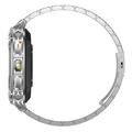 Smartwatch sportivo AK86 con monitoraggio della frequenza cardiaca e dell\'ossigeno nel sangue - Cinturino in acciaio - Argento
