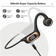 Cuffie wireless a conduzione ossea con design aperto AKZ-G6 - Nero