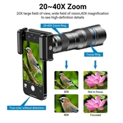 APEXEL HD Metal 20-40x Zoom Telescope Telephoto Lens Monocular Phone Camera Lens per iPhone Samsung Huawei