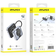 Caricabatterie wireless 3 in 1 AWEI W35 - 15W - Grigio