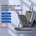 AZEADA AZ-P34 Powerbank magnetico da 10000mAh con cavo USB-C - 22.5W/15W - Grigio scuro