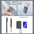 AZEADA AZ-P34 Powerbank magnetico da 10000mAh con cavo USB-C - 22.5W/15W - Grigio scuro