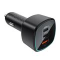 Caricabatterie da auto Acefast B18 200W - 2x USB-C, USB-A - Nero