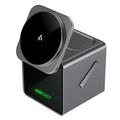 Acefast E34 Stazione di ricarica elettrica wireless Flip 3 in 1 per smartphone, smartwatch e auricolari - Nero