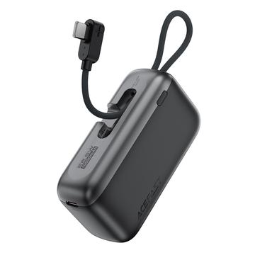 Acefast M27-10000 Mini Power Bank 10000mAh con cavo USB-C - 22.5W - Nero