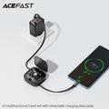Set cavo USB-C retrattile Acefast Travel J3 da 60W con supporto per telefono - Nero