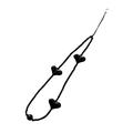 Portachiavi per cellulare con cuore in acrilico e perline, 23.5cm - Nero