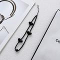 Portachiavi per cellulare con cuore in acrilico e perline, 23.5cm - Nero
