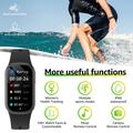 Braccialetto fitness IP67 - Misura la frequenza cardiaca, i passi, l\'attività fisica e il sonno - Nero