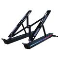 Supporto per laptop in alluminio regolabile con retroilluminazione RGB e hub USB - Nero