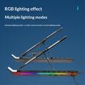 Supporto per laptop in alluminio regolabile con retroilluminazione RGB e hub USB - Nero