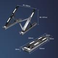 Supporto per laptop in alluminio regolabile con retroilluminazione RGB e hub USB - Nero