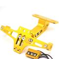 Regolabile CNC in lega di alluminio moto targa titolare Bike Light staffa telescopica con luce LED - Oro