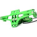 Regolabile CNC in lega di alluminio moto targa Holder Bike Light staffa telescopica con luce LED - verde