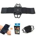 Fascia da braccio regolabile per telefono, ideale per la corsa e il ciclismo - 6"-6.7" - Nero