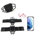 Fascia da braccio regolabile per telefono, ideale per la corsa e il ciclismo - 6"-6.7" - Nero