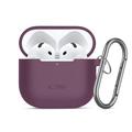 Custodia AirPods 4/AirPods 5 Tech-Protect con gancio in silicone - Borgogna