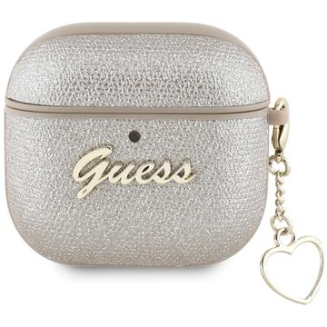 Custodia AirPods 4 Guess Metallic Script Charm - Oro
