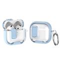 Custodia protettiva ibrida per AirPods 4 con blocco e gancio - Azzurro / Trasparente